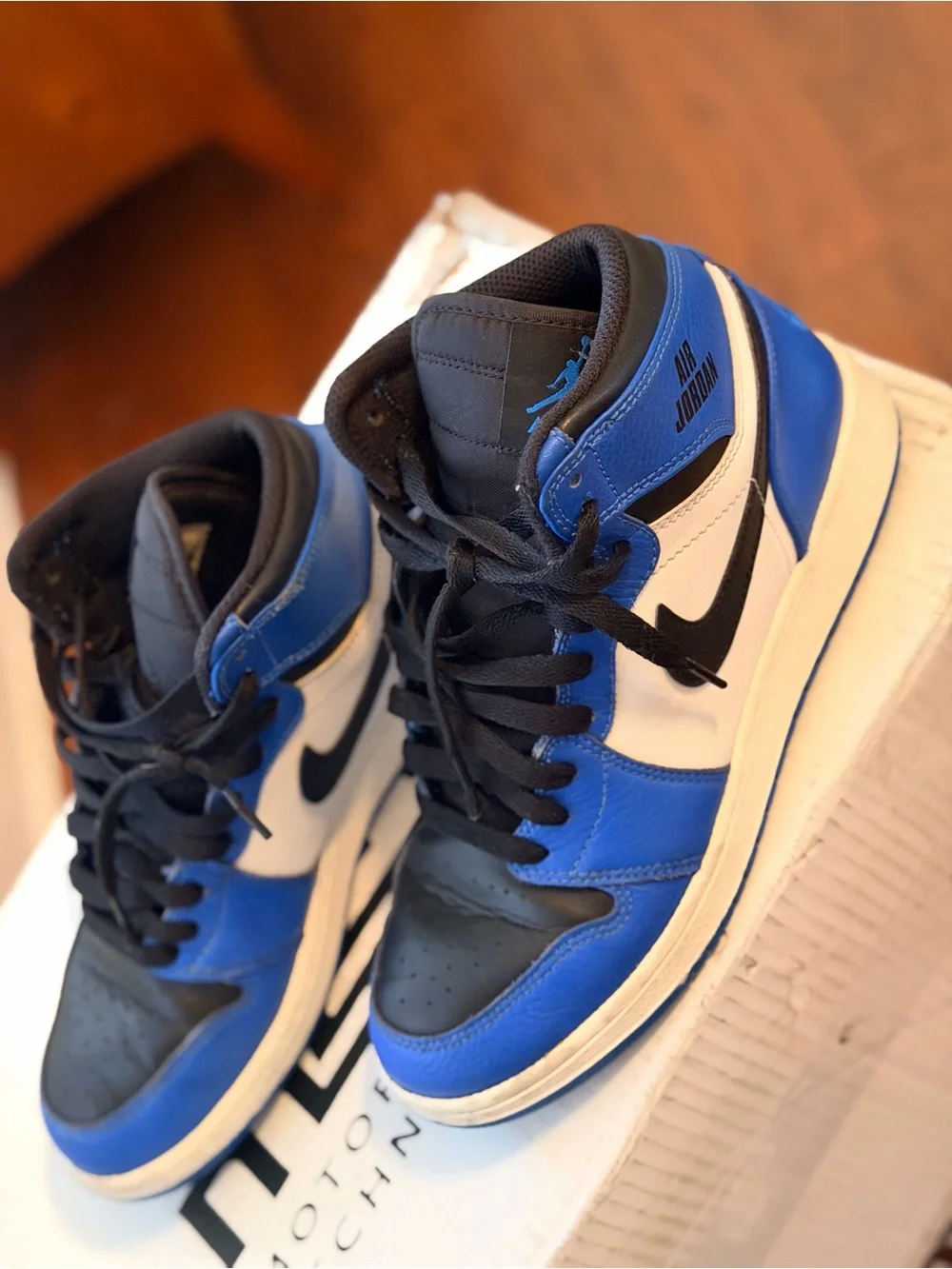 Jordan Men’s High-Top Sneakers in Blue/Black/White